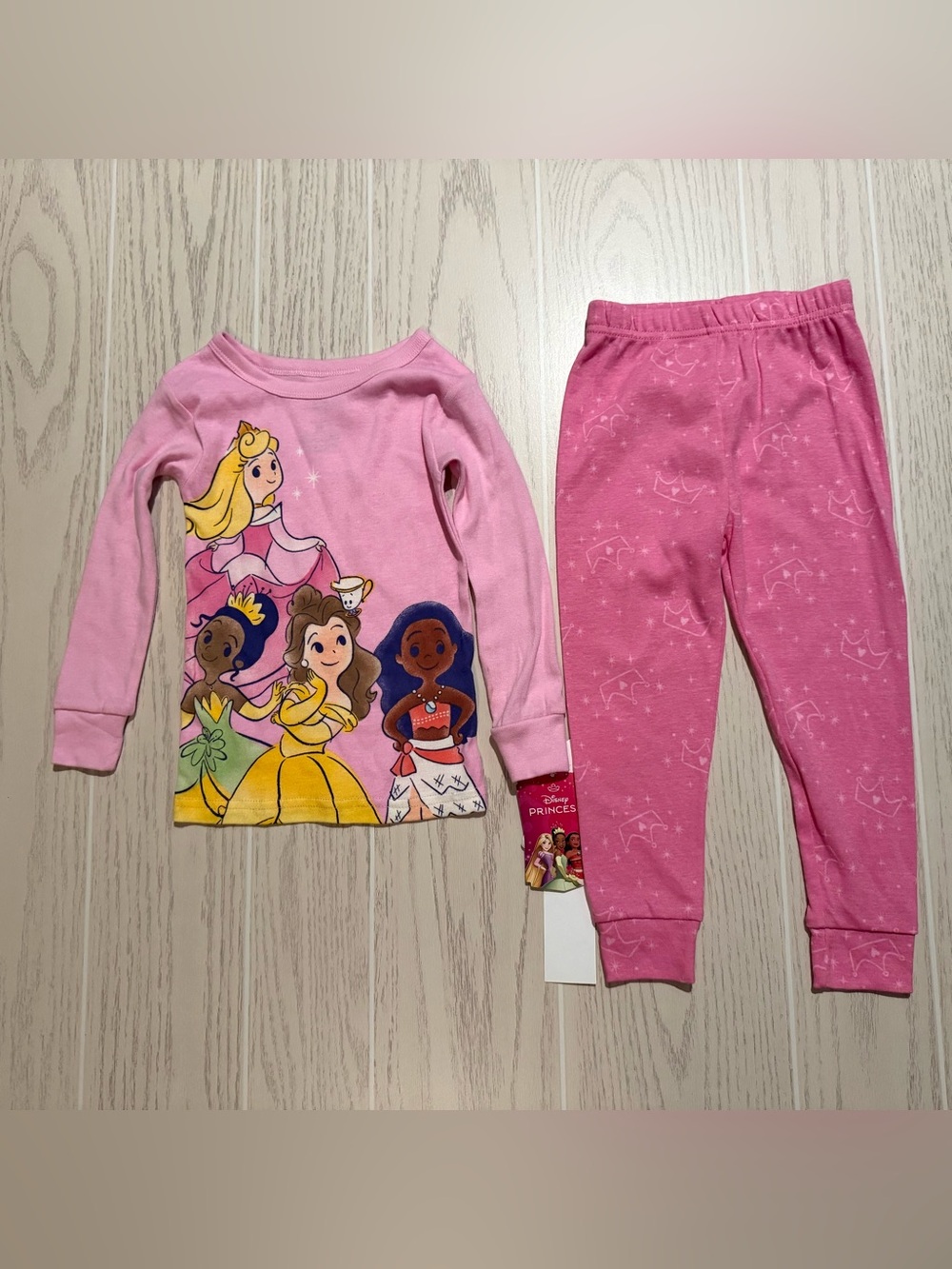 Disney Princess Girls 3T 4 Piece Cotton Pajama Set NWT - Picture 2 of 13